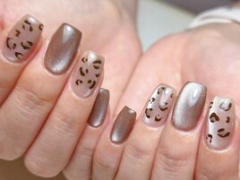 ヒョウ柄ネイル銀座フィルイン