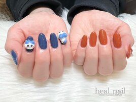 navy×teracotta×ハチワレ