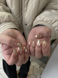 ニュアンスゴールドネイル