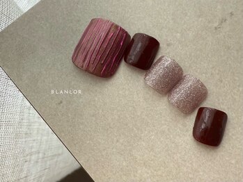 ブランロール 中目黒店(Blanl'or)/ピンクブラウンフットネイル