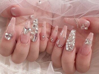ミルキーウェイバイミーネイル 南堀江店(Milkyway by menail)の写真/【仕上がり・モチ良し！】持ち込みデザインOK◎長さ出しロングネイルで指を綺麗に魅せるデザインをご提案♪