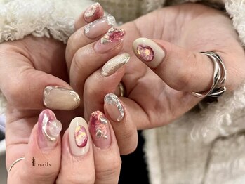 アイネイルズ 渋谷店(I nails)/【Kana.y】ピンクシルバー