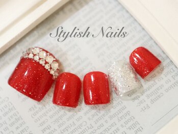 スタイリッシュネイルズ(Stylish Nails)/フットジェル レッドラメ