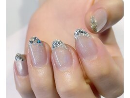 ガラストップ仕上げのラメフレ