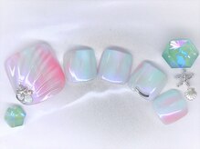 アルセア 上野御徒町店(Alcea)/人魚の鱗ネイル　夏　オーロラ