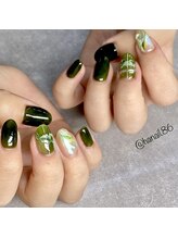 エムネイル(Ｍ)/ワンカラー+4本アート