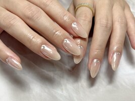 ビジューミラーネイル