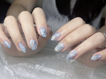 ネイルズバー 新宿店(Nails Bar)/雲みたいなブルーネイル
