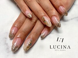 Hー162大人上品秋色シェルネイル