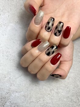 アンドエミニー エン ラボーテ(& EMINY 艶 la beaute)/レオパードネイル