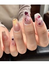 エスネイルサロン(S Nail Salon)/スカルプ長さ出しハートネイル