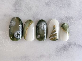 オレンジスティック/クリスマス/ツリー/雪の結晶