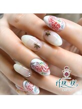 ネイルサロン 阡夜一夜/ステンドグラスネイル 手描き