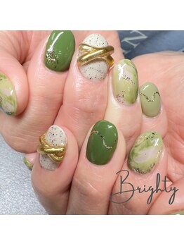 プライベートブライティ(Brighty)/お抹茶ラテネイル