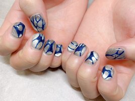 マグネットネイル/青/シルバー