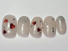 ベージュラメグラハート¥6500