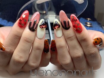 ウエノノネイル 上野(uenononail)/アクリルスカルプ×バレンタイン