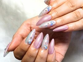 くすみピンク×ビジュー