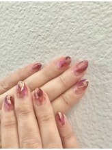 ニキ ヘアー ネイル(niki hair nail)/先端ボルドーニュアンス