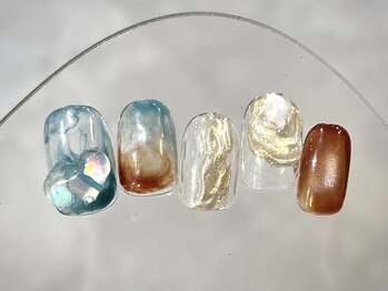 ターコイズ×ブラウンネイル