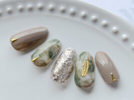 秋仕様♪マーブルネイル