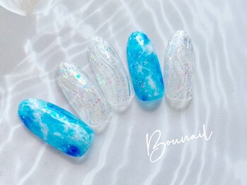 ボネール(nail & eyelash Bounail)/ブルーニュアンスネイル