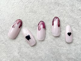 ハロウィンネイル黒ハート