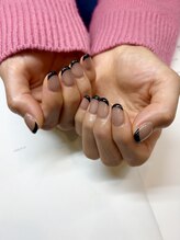 ブルーデイジー 栄本店(Blue daisy)/黒フレンチネイル