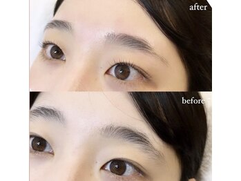 アイズムモア 名古屋伏見(I’sm more)の写真/眉毛の間引きで叶える垢抜け顔＊お顔のバランスを計算したアイブロウ施術でトレンド眉毛へ導きます◎