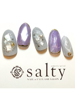 ネイルアンドアイラッシュサロン ソルティ 寺田町(salty)/選べる宝石ネイル
