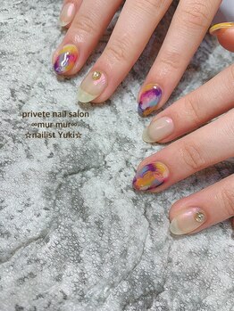 プライベート ネイルサロン マーマ(murmur)/夏タイダイネイル
