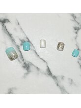 ホワイト(WHITE)/定額フットネイル