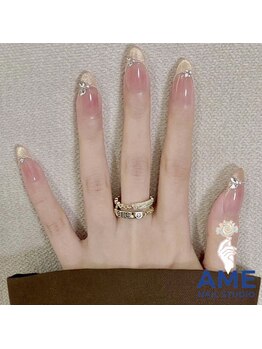 アメネイルスタジオ 小山店(AME NAIL STUDIO)/チーク×マグネット＋パーツ付け