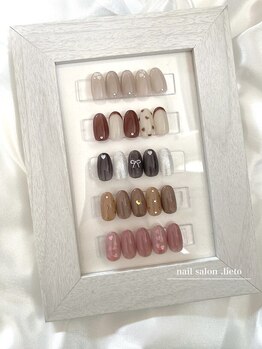 リエート(.lieto)の写真/シンプルながらもお洒落心をくすぐる「大人可愛い」デザインが豊富◎ジェルネイル初めての方も大歓迎♪