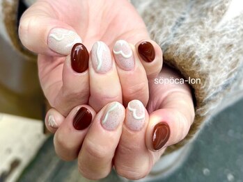 ネイル セルフ脱毛 ソポカロン 阪急桂駅前(sopoca-lon)の写真/【話題ジェル】自爪を削らないパラジェルが当店NO1人気!パラジェル選択は、各メニュー+¥600で可能♪