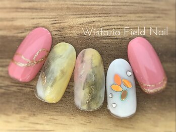 ウィスタリアフィールドネイル MONAD店(WISTARIA FIELD)/リーフホロ アートネイル