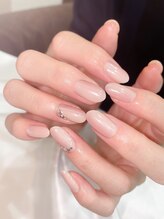 エクラ(eclat)/縦グラデーションネイル×スワロ