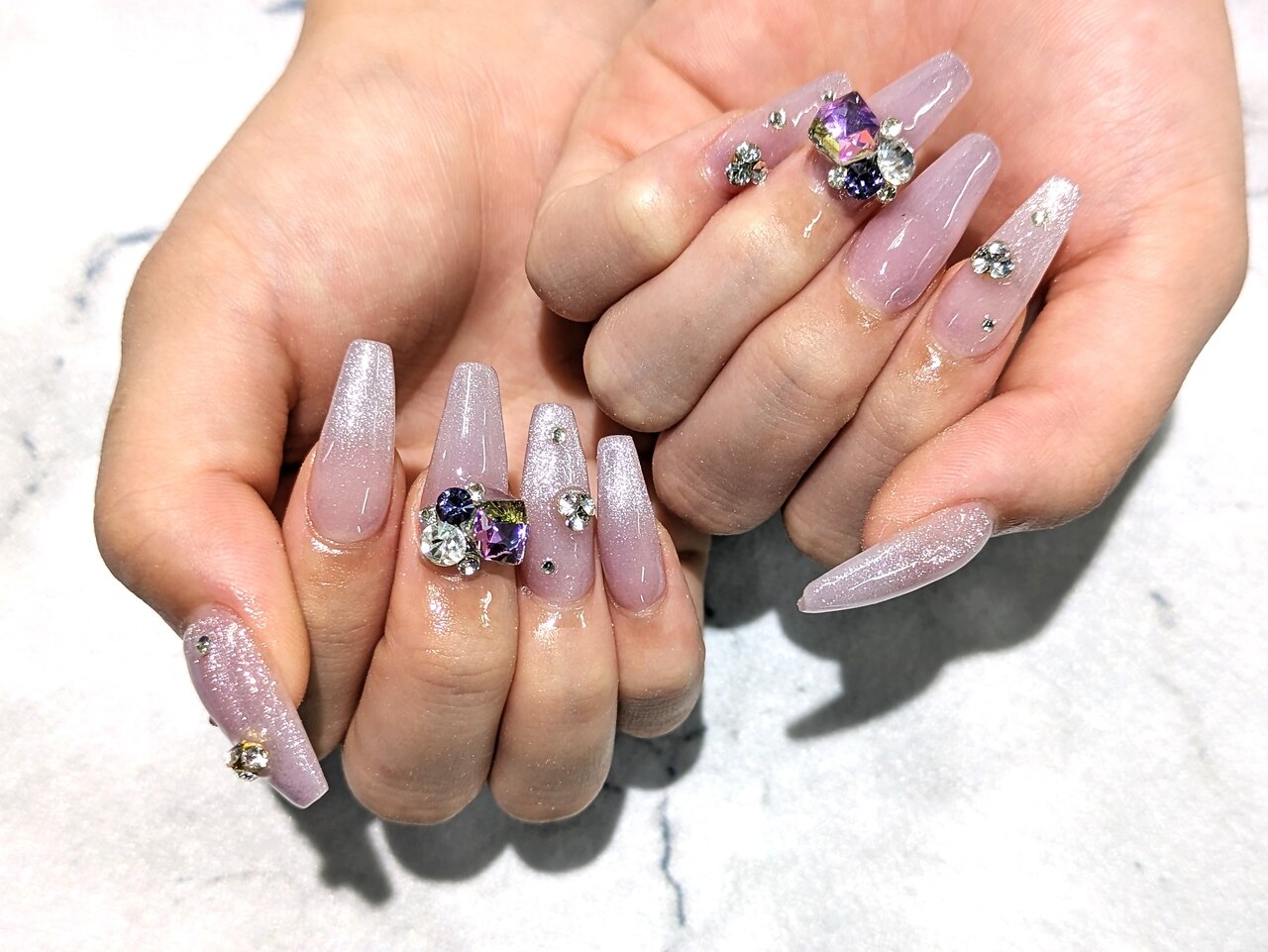 No.332　ネイルチップ　ジェルネイル　ニュアンス　キラキラ　マグネット No.332 ネイルチップ ジェルネイル ニュアンス キラキラ マグネット No