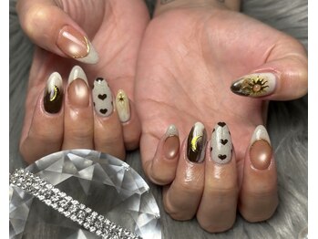 トゥーインワン 高崎緑町店(2in1)/ニュアンス×太陽と月ネイル★