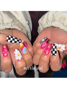 カラフルニコちゃんネイル