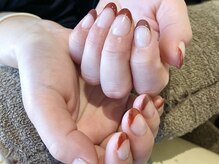 ネイルサロン プラティーン 国立(PLATINE)/テラコッタカラーのフレンチ