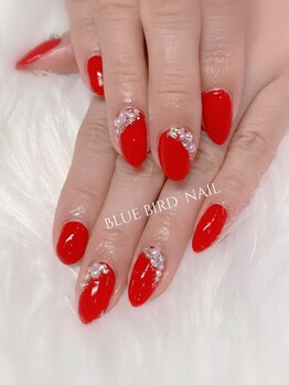ブルーバードネイル(Blue bird nail)/ビジュー nail