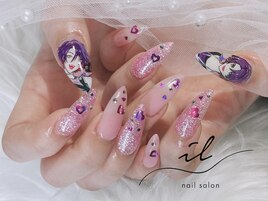 推しカラー×痛ネイル