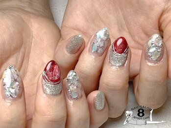 夏赤マグネット＋シェルデザイン