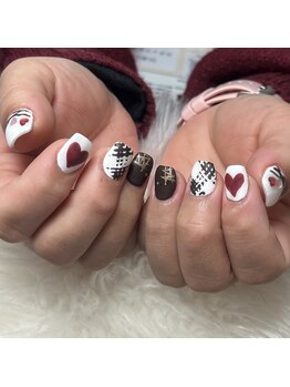 バレンタインネイル