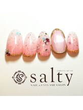 ネイルアンドアイラッシュサロン ソルティ 寺田町(salty)/選べる宝石ネイル