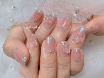 エンジェルガーデンネイル 池袋店(Angelgarden nail)/ちゅるんチーク♪蝶々ネイル