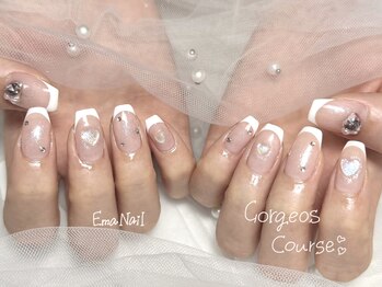 エマネイル プラス キハクヤ 本町店(EmaNail+KIHAKUYA)/白フレンチ