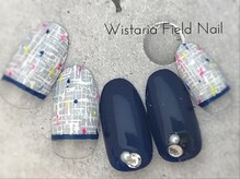 ウィスタリアフィールドネイル MONAD店(WISTARIA FIELD)/マルチカラー　ツイードネイル