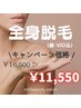 【初回50%OFF】全身脱毛(顔・VIO込み)　¥11,550